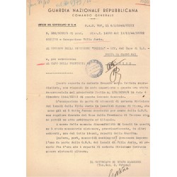 Interessante documento di "protesta" dello Stato Maggiore della GNR contro il Comando Divisione Decima MAS