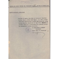 Documento Comando Servizi Marina Repubblicana Ordine di cattura per diserzione