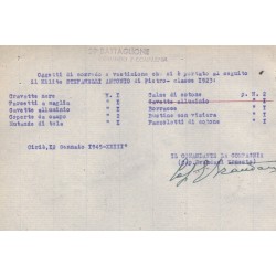 Documenti inerenti alla diserzione di un Milite del 29° Btg per entrare nelle Brigate Nere