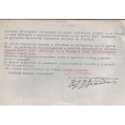 Documenti inerenti alla diserzione di un Milite del 29° Btg per entrare nelle Brigate Nere