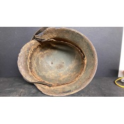 German M42 WH excavation helmet, complete with internal rim and chin strap