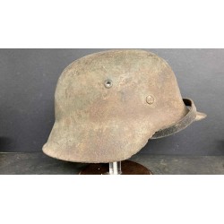 German M42 WH excavation helmet, complete with internal rim and chin strap