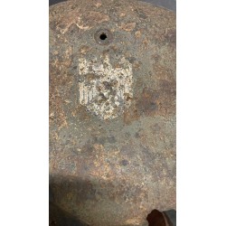 German M42 WH excavation helmet, complete with internal rim and chin strap