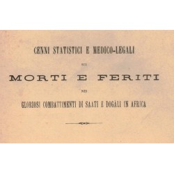 Booklet published by the Main Military Hospital of Ancona Fallen and Wounded in Dogali and Saati in Africa