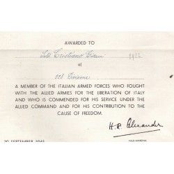 Certificate of Merit for Service in the Kingdom of the South