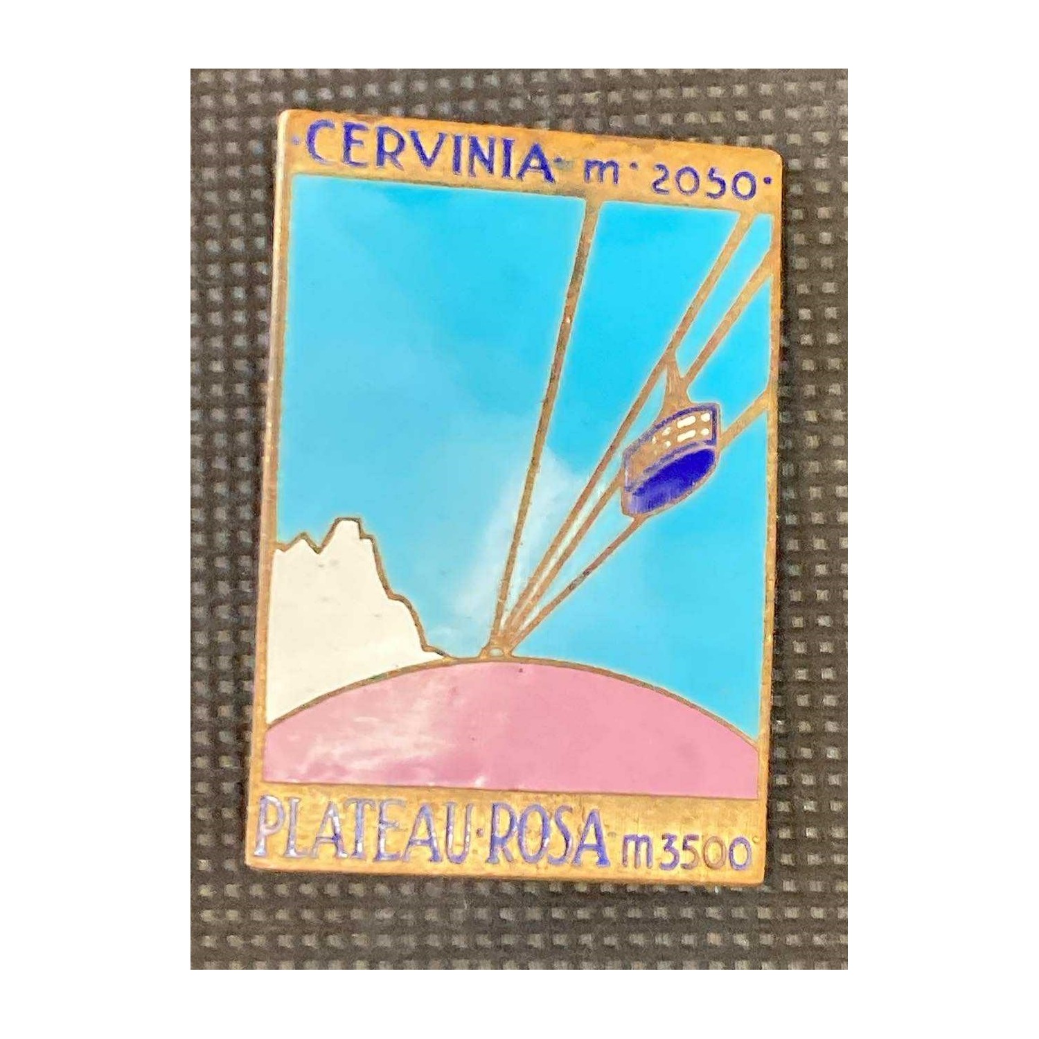 Wunderschönes CERVINIA-Abzeichen aus den 1930er Jahren, hergestellt von Fratelli Lorioli Milano