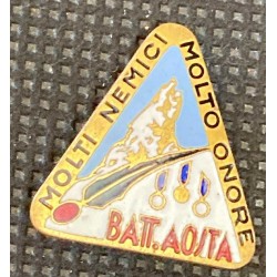 Distintivo truppe alpine Battaglione AOSTA Molti Nemici Molto Onore