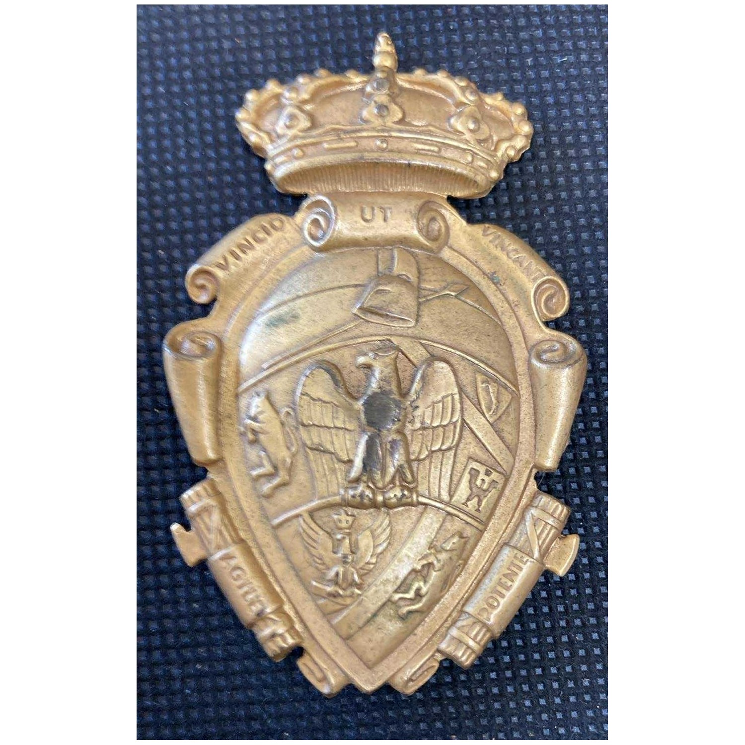 Stupenda placca in bronzo con stemma araldico anni 20/30
