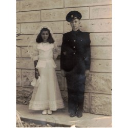 Erstkommunionfoto mit dem Bruder in der Uniform der Gil-Akademiker