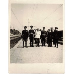 Group photo of German diplomats visiting Italy with PNF officials