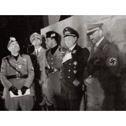 Group photo of Mussolini, Hitler, Ciano, and Goering on a visit to Germany