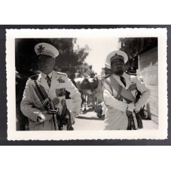 Beeindruckendes Schwarz-Weiß-Foto von Italo Balbo und Marschall Badoglio von Italien