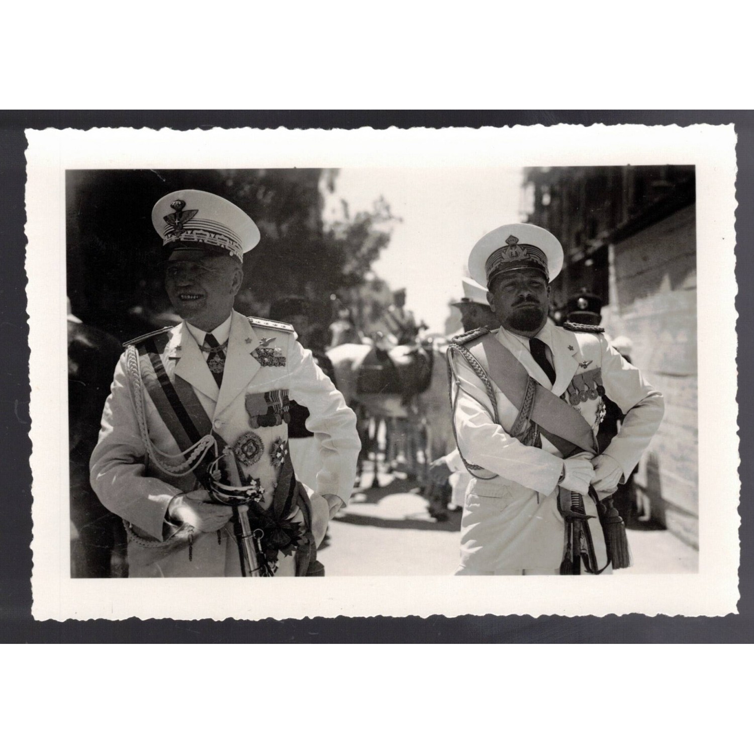 Stunning black and white photo of Italo Balbo and Marshal of Italy Badoglio