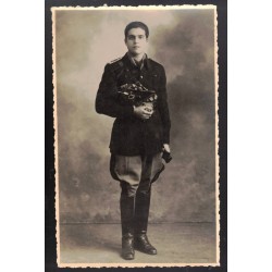 Postcard-sized photo portrait of a young member of the GUF Fascist University Groups