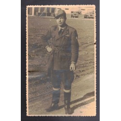 Foto  ritratto formato cartolina di un Maresciallo del Genio periodo RSI Settembre  1943