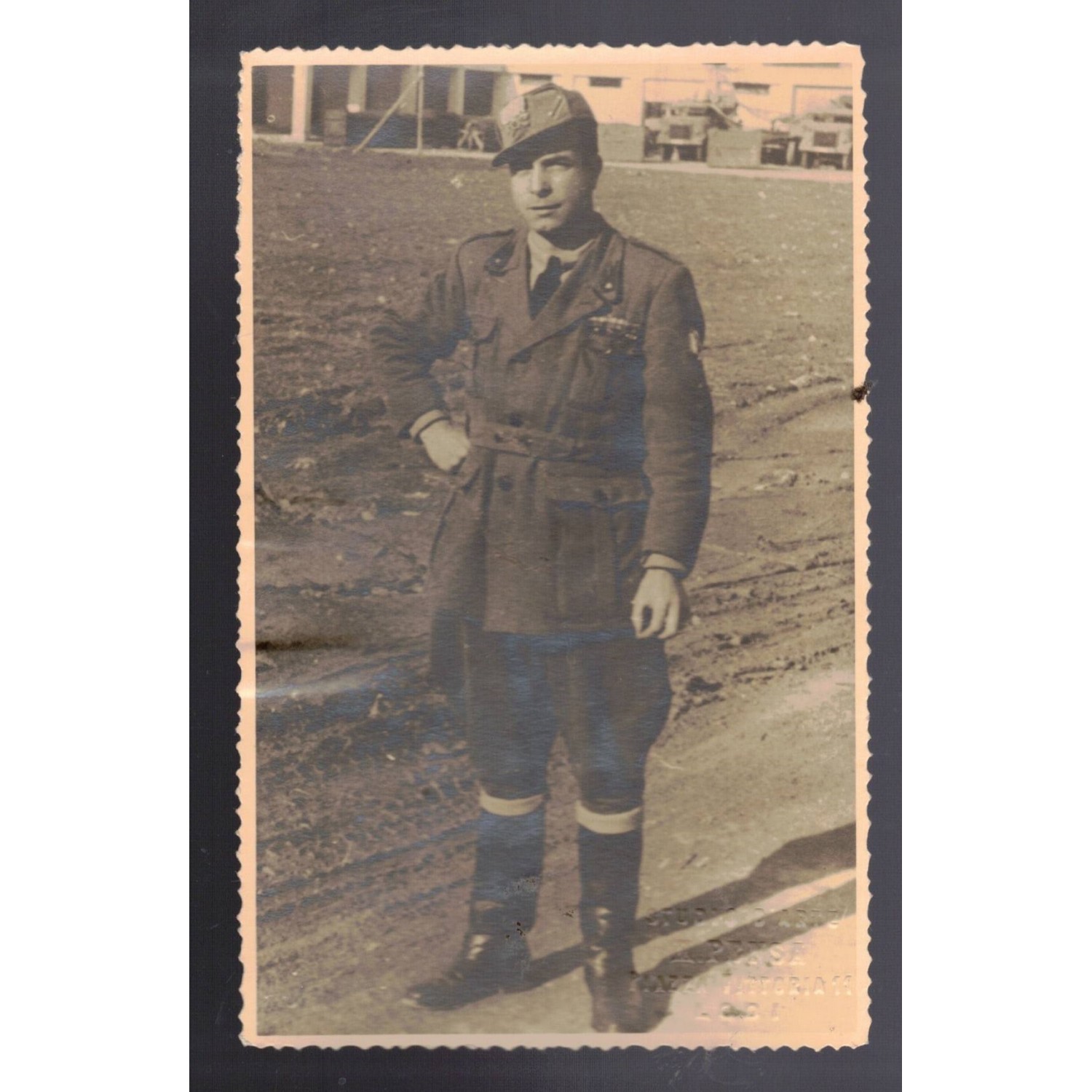 Postcard-sized portrait photo of Marshal E. Muti of the Black Brigade, RSI period, September 1943