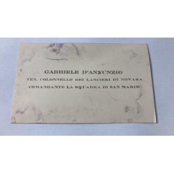 Seltene Visitenkarte von Gabriele D'Annunzio