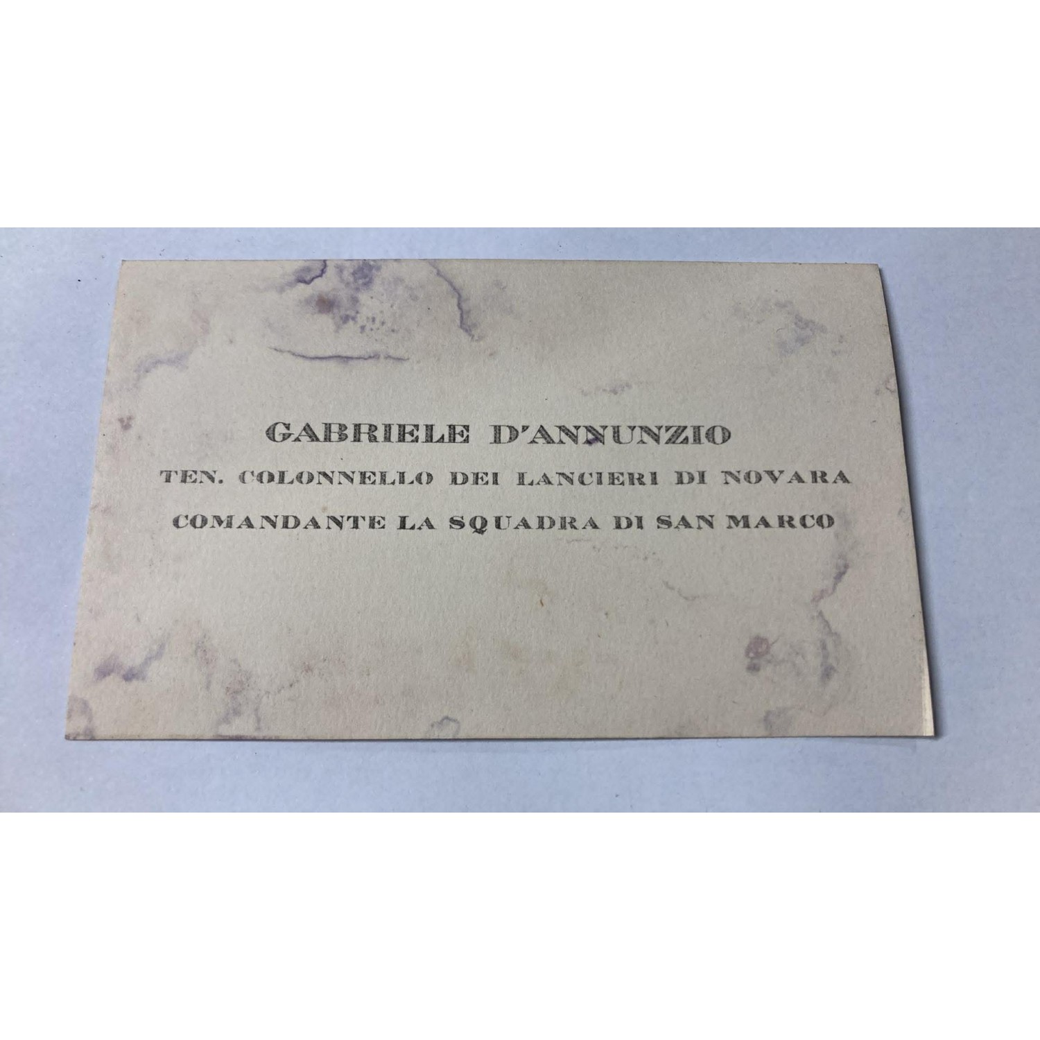 Rare business card of Gabriele D'Annunzio