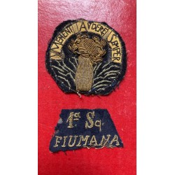 Ärmelabzeichen für Offiziere des 1. Geschwaders FIUMANA Memento Audere Semper, gestickt in Goldfaden