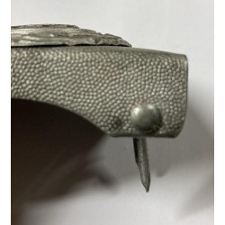 Aluminum buckle for the Police Fire Brigade, Weimar Republic period, two-piece model, probably made by Assmann