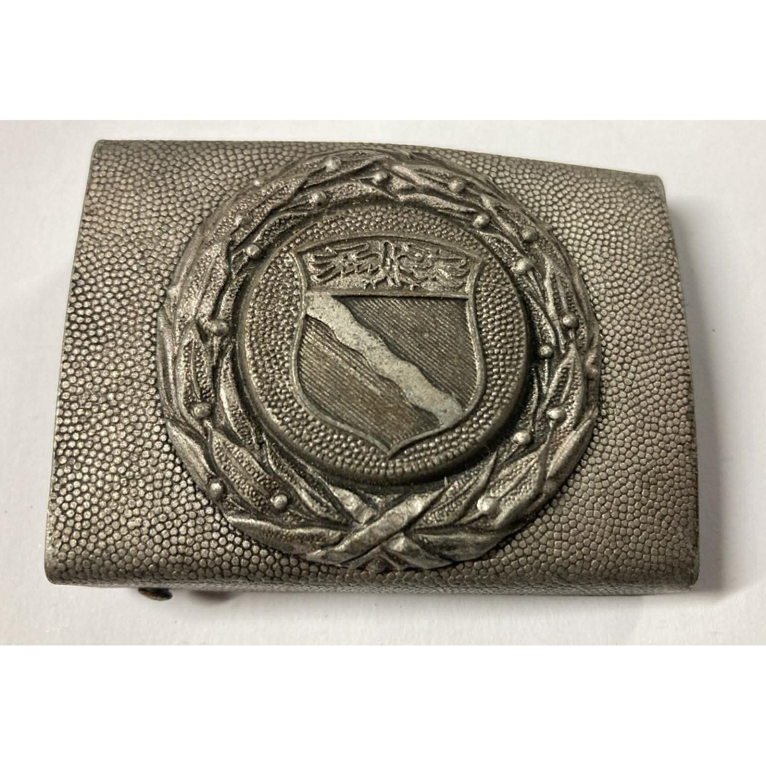 Original, used condition, police belt buckle from the Rhineland after 1945