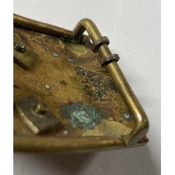 Buckle Kingdom of Sardinia 1848 small model, the brass buckle with white metal cross measures 6x4 cm.