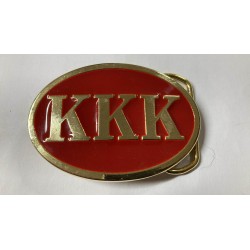 Gold metal and enamel buckle with logo of the supremacist movement KKK Ku Klux Klan, USA 1990s
