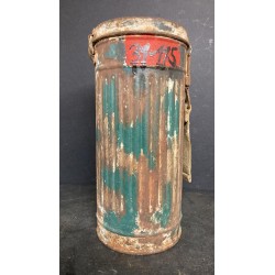 German WWII gas mask container, camouflage, tall model