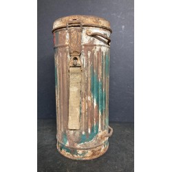 German WWII gas mask container, camouflage, tall model