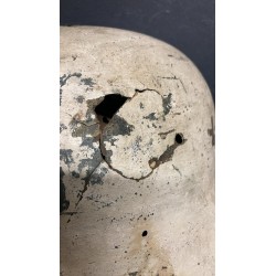 Deutscher M35-Helm in weißer Tarnbemalung, Feldfund, 99 % Tarnung