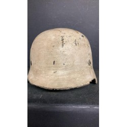 German M35 helmet in white camouflage "field pick up", 99% camouflage