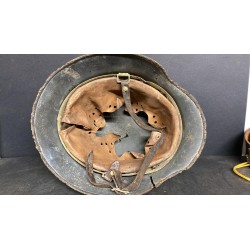 Deutscher M35-Helm in weißer Tarnbemalung, Feldfund, 99 % Tarnung