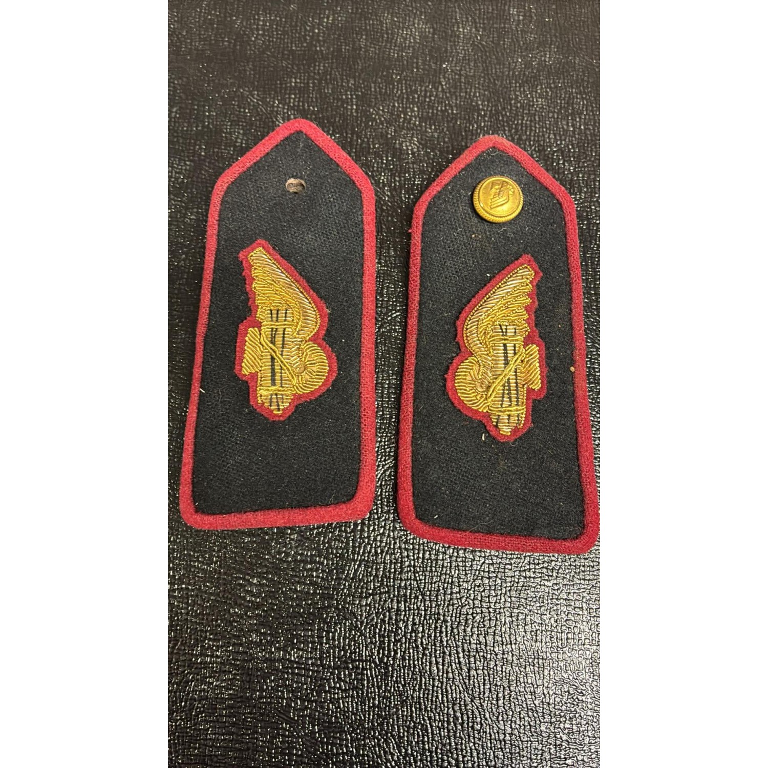 A pair of italian colonial shoulder boards for a Railway Fascist Militia Officer