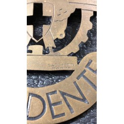 Rare perforated metal badge for Motorcycle Club President from the 1930s/1940s