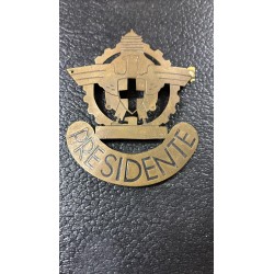 Rare perforated metal badge for Motorcycle Club President from the 1930s/1940s