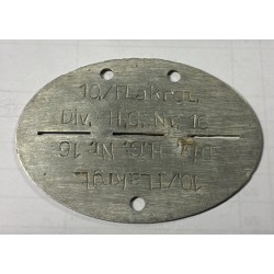 German 10th Flack Art. Rgt Div. HG Identification Plate