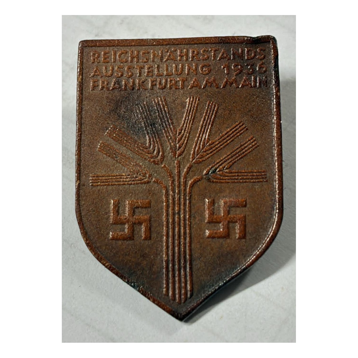 Tinnie in pelle "Reichsnährstands Ausstellung 1936 Frankfurt"