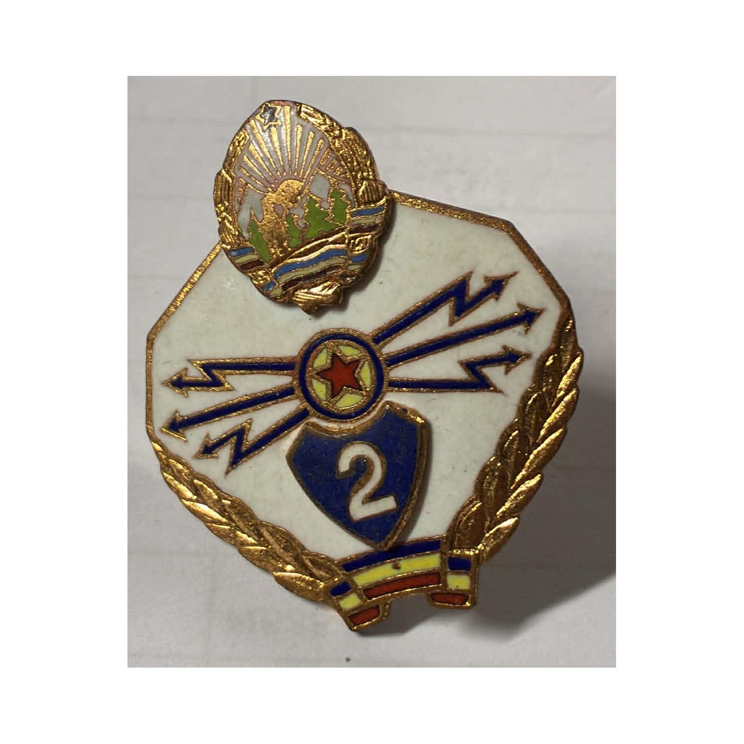Military classification badge of the Socialist Republic of Romania (RSR), for the radio operator specialization