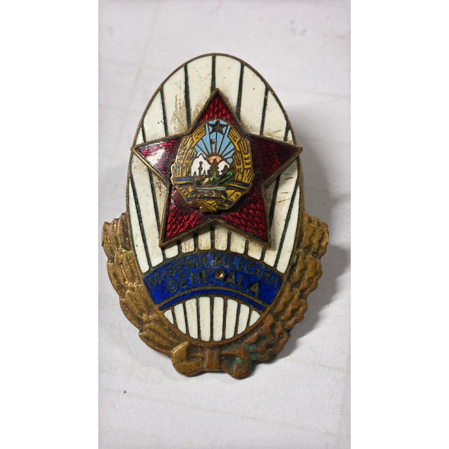 1950's early RPR era , Superior Military Academy Badge for a General of Romanian Army