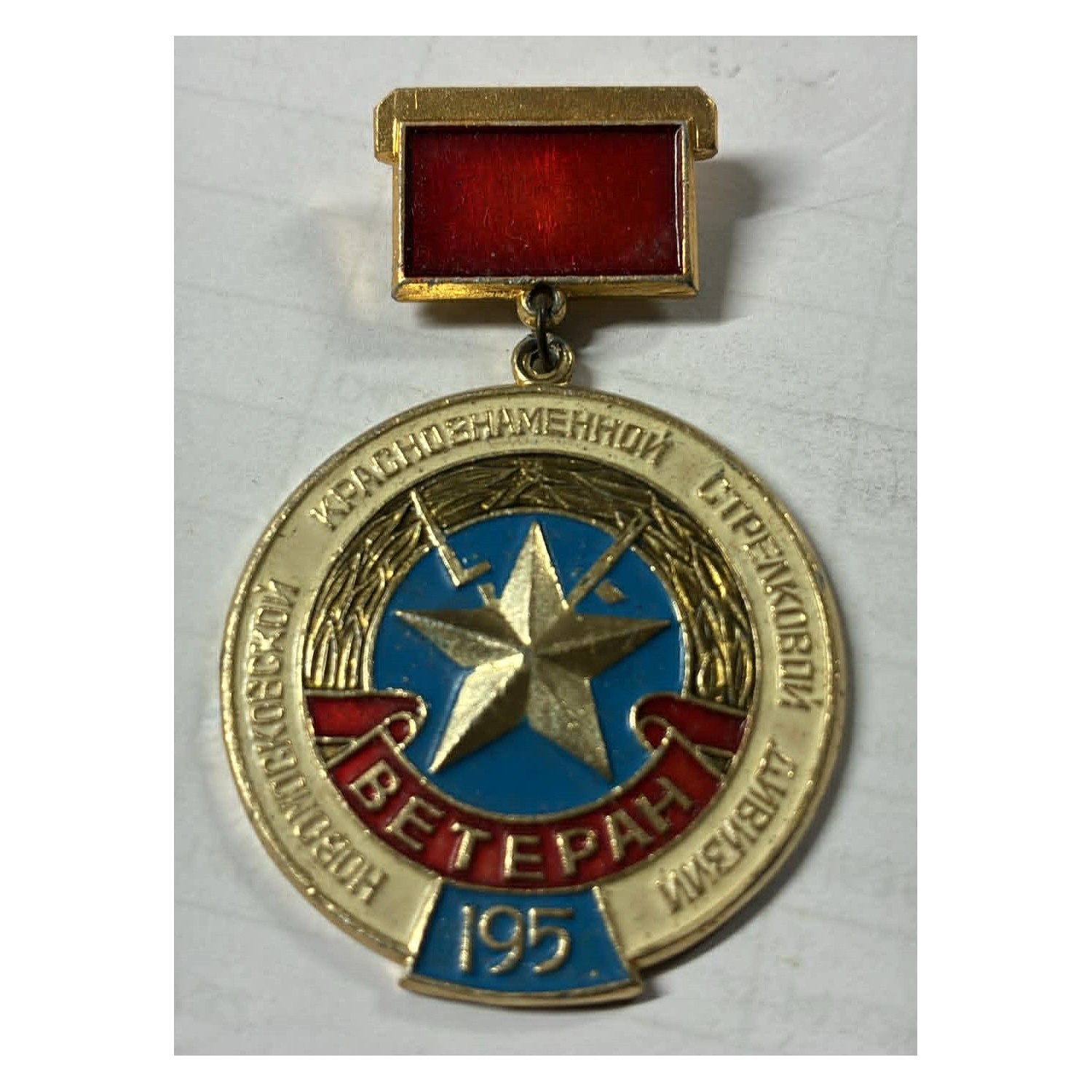 Sowjetisches Gedenkabzeichen „Veteran der 195. Rotbanner-Schützendivision“