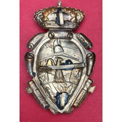 Emblem aus Messingplatte mit Aufdruck für die Zentralen Militärschulen der 32. Infanteriedivision in Turin
