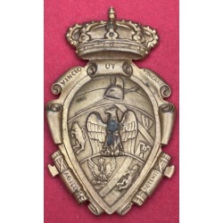 Emblem aus Messingplatte mit Aufdruck für die Zentralen Militärschulen der 32. Infanteriedivision in Turin