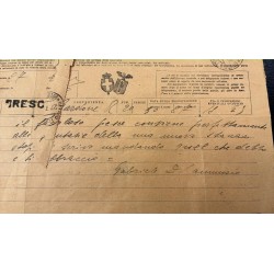 Interessantes Dokument, ein Telegramm von Gabriele d'Annunzio an seinen vertrauten Fotografen Dante Bravo
