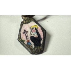 Propaganda-Anstecknadel der italienischen Luftwaffe, Madonna von Loreto in Emaille