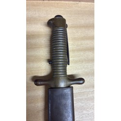 Rare Italian bayonet for an 1843 model artillery rifle with scabbard