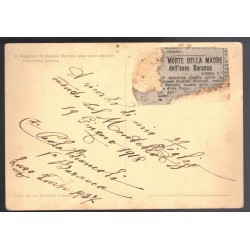 Eine Postkarte von Francesco Baracca mit Widmung seiner Mutter.