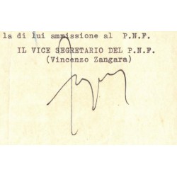 Documento Direttorio Partito Nazionale Fascista Vincenzo Zangara
