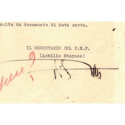 Autografo originale di Achille Starace