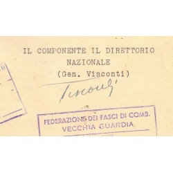 Autografo in originale del Generale   Sebastiano Visconti Prasca