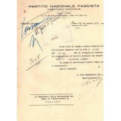 Originalunterschrift von Matteo Adinolfi, stellvertretender Sekretär der Nationalen Faschistischen Partei